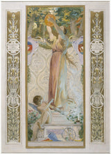 luc-olivier-merson 1888年为巴黎节日大厅城市盛宴的阶梯上的素描点燃了艺术印刷品的细腻艺术再现墙艺术