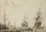 experiens-sillemans-1649-navi-vicino-a-porto-stampa-d'arte-riproduzione-d'arte-arte-da-parete-id-aww3drhwl