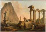 休伯特·羅伯特-1776-羅馬廢墟藝術印刷美術複製品牆藝術