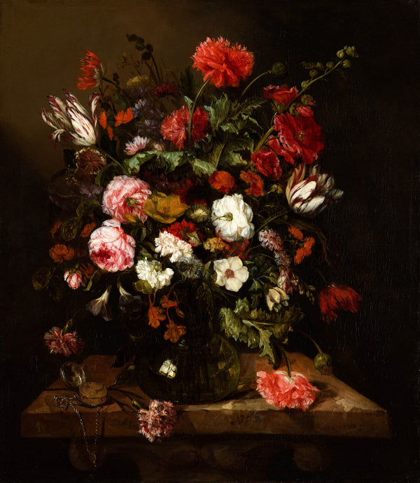 abraham-van-beyeren-1665-flower-still-life-with-a-timepiece-art-print-fine-art-reproduction-wall-art-id-awwu7p38j