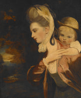 Joshua Reynolds - pick-a-back-MRS-Payne-Gallaway-and-child-copy-of-art-print-fine-art-reprodukčnej-wall-art-id-awze7frln