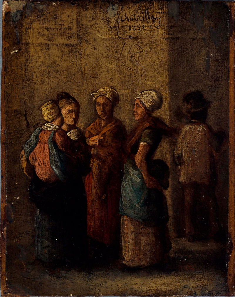 charles-raymond-chabrillac-1852-group-of-women-in-the-street-art-print-fine-art-reproduction-wall-art