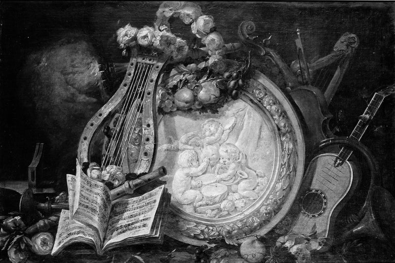 french-painter-18th-century-putti-musicians-in-a-medallion-surrounded-by-musical-attributes-flowers-and-fruit-art-print-fine-art-reproduction-wall-art-id-ax0cf9q3f