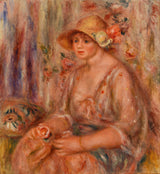 pierre-auguste-renoir-1917-kvinne-i-muslin-kjole-kvinnelig-chiffongkjole-kunsttrykk-fin-kunst-reproduksjon-veggkunst-id-ax1ao1c5w