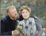 alfred-philippe-roll-1890-porträtt-av-thaulow-och-hans-fru-konst-tryck-fin-konst-reproduktion-vägg-konst