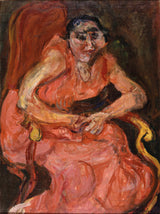 chaim-soutine-1924-粉红艺术印刷品美术复制品墙艺术 id-ax1woklxw 的女人