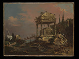 canaletto-1740的一个假想的视图，带有一个坟墓，由泻湖艺术印刷精美的艺术复制品墙艺术ID-ax1zmfm7y