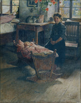 古斯塔夫·阿道夫·赫斯爾-1902-震撼搖籃的藝術印刷品美術複製品牆藝術 id-ax2elb04a