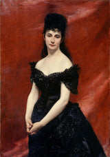 carolus-duran-1875-porträtt-de-leonie-dufresne-baronessan-vavasseur-då-marquise-de-martin-de-lanjamet-konsttryck-finkonst-reproduktion-väggkonst