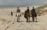 安東·莫夫-1876-早晨騎行沿著海灘藝術印刷美術複製品牆藝術 ID-ax4hh010x