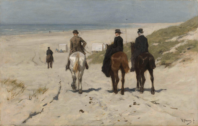 anton-mauve-1876-morning-ride-along-the-beach-art-print-fine-art-reproduction-wall-art-id-ax4hh010x