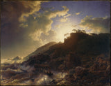 アンドレアス・アーヘンバッハ-1853-シチリア海岸の嵐の後の日没-アートプリント-ファインアート-複製-ウォールアート-id-ax5fkbgv2