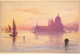 爱德华·里尔1865年圣玛丽亚·德拉·礼炮威尼斯在日落时的艺术打印精美的艺术复制品墙上的艺术ID-ax5z3xzjx