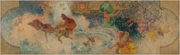 henri-gaston-darien-1906-sketch-for-mayor-of-aubervilliers-allegory-the-hall-ceiling-art-print-fine-art-reproduction-wall-art