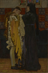 埃德温·奥斯汀·阿比-1905-国王对威尔士亲王你应负有责任和主权信任-此处国王亨利第一幕场景-艺术印刷精美艺术复制品墙艺术 id-ax79g9h7x