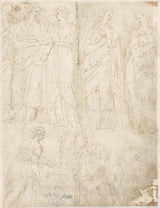 michelangelo-1530-vehivavy-efatra-sy-Kristy-miaraka amin'ny-kanto-samaritana-printy-tsara-zavakanto-reproduction-wall-art-id-ax8509b2e