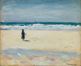 艾伯特·馬奎特-1898-海灘上的年輕女孩藝術印刷美術複製品牆藝術 id-axa6io4oi