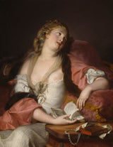 奧古斯特·伯納德稱為伯納德·達吉西 1790 年閱讀埃洛伊絲和阿伯拉德信件的女士藝術印刷品美術複製品牆藝術 id axdabhg78