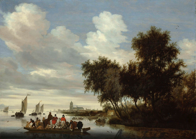 salomon-van-ruysdael-1649-river-landscape-with-ferry-art-print-fine-art-reproduction-wall-art-id-axde3rrnz