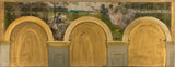 헨리-르롤-1888-시청 거실의 스케치-파리-과학-대관식-예술-인쇄-미술-복제-벽 예술