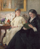 berthe-morisot-1870，艺术家的母亲和姐姐的艺术印刷精美的艺术复制品墙上的艺术编号axgqeaqyb