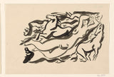 leo-gestel-1891-maak-een-vignet-vrouw-en-twee-paard-kunstprint-fine-art-reproductie-muurkunst-id-axgrskd54
