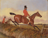 Džons Dalbijs-1840-Foxhunting-clearing-a-bank-art-print-fine-art-reproduction-wall-art-id-axh5pyr40