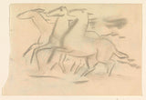 leo-gestel-1891-skissjournal-med-tre-hästar-konsttryck-finkonst-reproduktion-väggkonst-id-axhqjfnvq