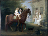 jean-antoine-laurent-1797-die-kunstenaar-en-sy-gesin-voor-'n-landhuis-kunsdruk-fynkuns-reproduksie-muurkuns