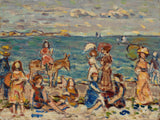 莫里斯·巴西·普伦德加斯特（Maurice-Brazil Prendergast）在海滩艺术版画上精美的艺术复制品墙艺术ID-axkdnvf8q