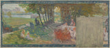 henri-justin-marret-1911-schiță-pentru-marea-scară-a-municipalității-saint-maurice-peisaj-plimbare-în-bănci-de-marne-print-art-fine- reproducere-artă-artă de perete