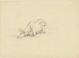 hendrik-voogd-1788-lehm-põlvini joomine-vees seisvas kunstiprindis-kujutavas kunstis-reproduktsioon-seinakunstis-id-axljyt2g9