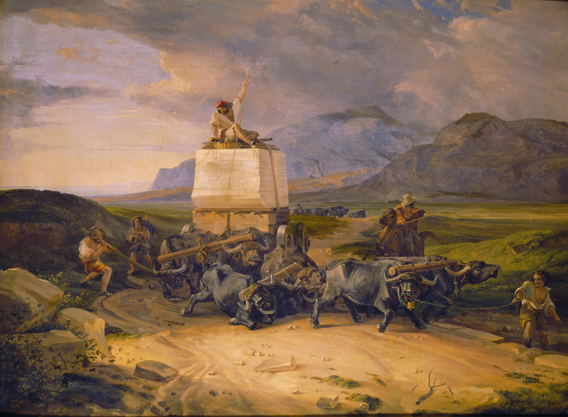 friedrich-nerly-1844-buffaloes-dragging-a-block-of-marble-art-print-fine-art-reproduction-wall-art-id-axlq6xjxt