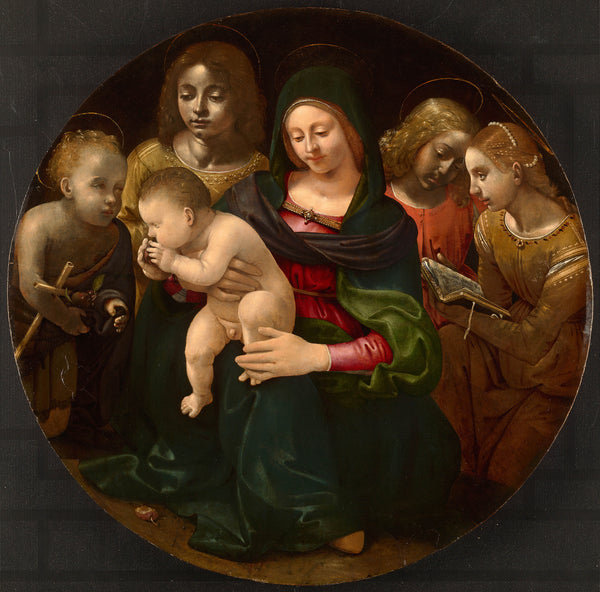 piero-di-cosimo-1510-virgin-and-child-with-the-young-saint-john-the-baptist-saint-cecilia-and-angels-art-print-fine-art-reproduction-wall-art-id-axmtehucn