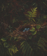 фиделиа-мостови-1863-птице-гнездо и папрати-уметност-принт-ликовна-репродукција-зид-уметност-ид-акофк4ф0к