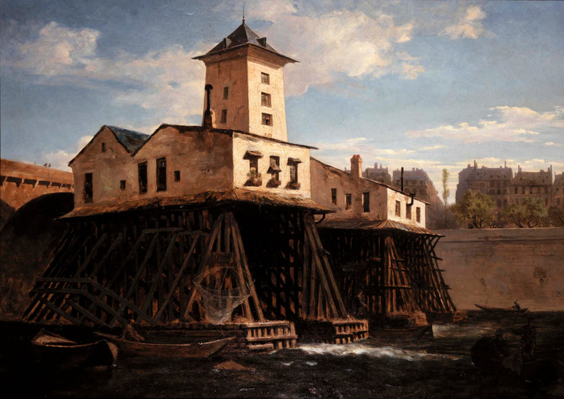 leon-auguste-melle-1849-the-pump-notre-dame-art-print-fine-art-reproduction-wall-art