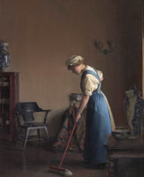 william-mcgregor-paxton-1912-dziewczyna-zamiatająca-sztuka-druk-reprodukcja-dzieł sztuki-sztuka-ścienna-id-axqy2zq1v