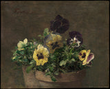 亨利·范汀·劳特（Henri-Fantin-Latus）1883年，盆栽的紫罗兰艺术打印精美艺术复制品墙艺术id-axrkvt40p