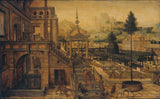Ханс-vredeman дьо Vries 1550 дворцови градини-с-лошо Лазар в най-преден план-арт-печат-фино арт-репродукция стена-арт-ID-axrxekwfo