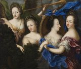 阿玛莉亚·威廉敏娜·冯·柯尼格斯马克1689年的画像，自画像和乌尔里卡·伊莱诺拉的肖像，老艺术打印精细艺术复制墙艺术id axs60jjux