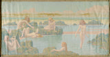 jean-francis-auburtin-1910-the-sea-garden-art-print-incəsənət-reproduksiya-divar-arti