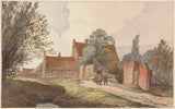 hendrik-abraham-klinkhamer-1859-domy-wzdłuż-ścieżki-w pobliżu-amsterdamu-druk-reprodukcja-dzieł sztuki-sztuka-ścienna-id-axtqw9dfc