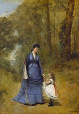 カミーユ-コロー-1872-マダム-切り株と彼女の娘-アートプリント-ファインアート-複製-ウォールアート-id-axv4hnpth