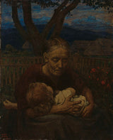 漢斯·托馬-1850-母親與孩子藝術印刷精美藝術複製品牆藝術 id-axx7scxos