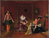 jean-auguste-dominique-ingressos-1817-henry-iv-jugant-amb-els-seus-fills-quan-l'ambaixador-espanyol-va-ser-admès-a-la-seva-presència-d'impressió-d'art-de-reproducció-d'art-fina art mural