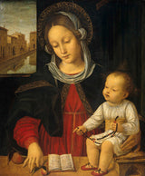 borgognone-1500-madona-in-otrok-umetnost-tisk-likovna-reprodukcija-stena-art-id-axz8617h2