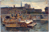 victor-marec-1906-a-obra-da-ponte-metropolitana-notre-dame-em-1906-impressão-de-arte-reprodução-arte-de-parede