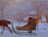 汉斯·奥尔德森冬季景观与雪橇艺术印刷精美艺术复制墙艺术 id-ay1namccr