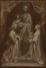 フランチェスコ・ヴァンニ-1605-聖人たちと聖母と子供のための研究-セシリアとアニエス-アート-プリント-ファインアート-複製-ウォールアート-id-ay3eny70b