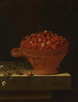 adriaen-coorte-1696-een-kom-aardbeien-op-een-stenen-plint-kunstprint-kunst-reproductie-muurkunst-id-ay3hxljih